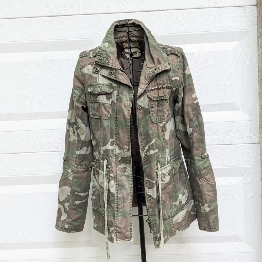 Sound & Matter Camo Green Military Army Utility Jacket size S